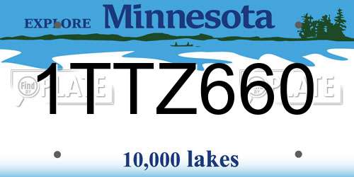 1TTZ660 Minnesota License Plate
