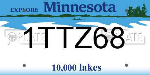 1TTZ68 Minnesota License Plate