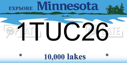 1TUC26 Minnesota License Plate