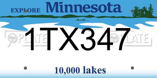 1TX347 Minnesota License Plate