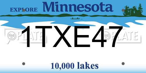 1TXE47 Minnesota License Plate