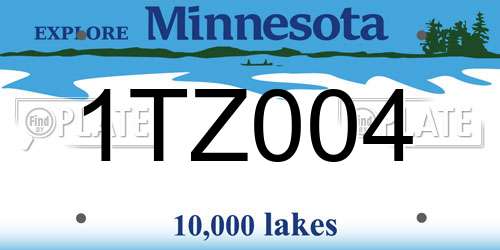 1TZ004 Minnesota License Plate