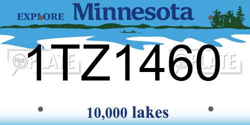 1TZ1460 Minnesota License Plate