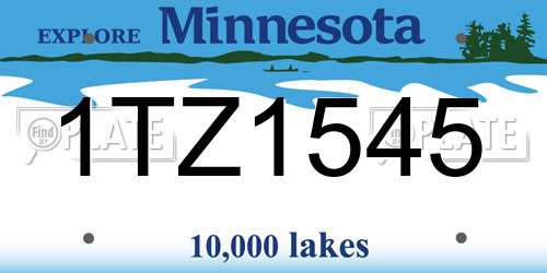 1TZ1545 Minnesota License Plate