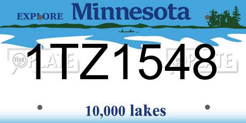 1TZ1548 Minnesota License Plate