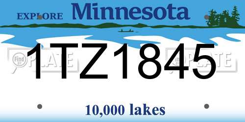 1TZ1845 Minnesota License Plate