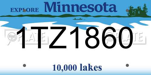1TZ1860 Minnesota License Plate