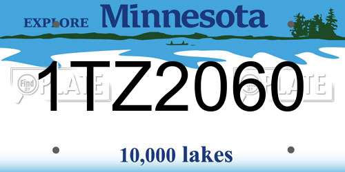 1TZ2060 Minnesota License Plate