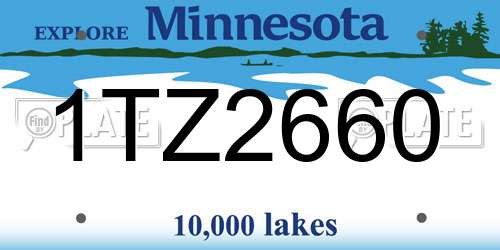 1TZ2660 Minnesota License Plate