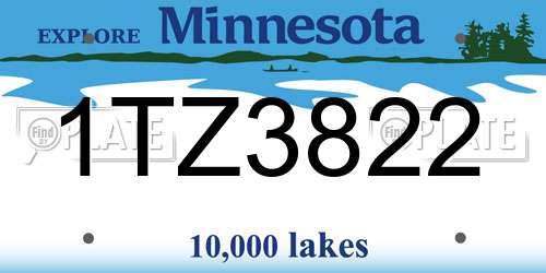 1TZ3822 Minnesota License Plate