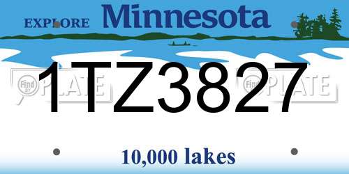 1TZ3827 Minnesota License Plate