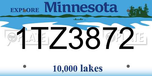 1TZ3872 Minnesota License Plate