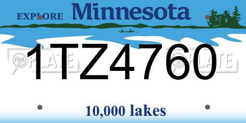 1TZ4760 Minnesota License Plate