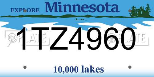 1TZ4960 Minnesota License Plate