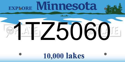 1TZ5060 Minnesota License Plate
