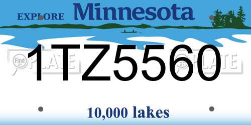 1TZ5560 Minnesota License Plate