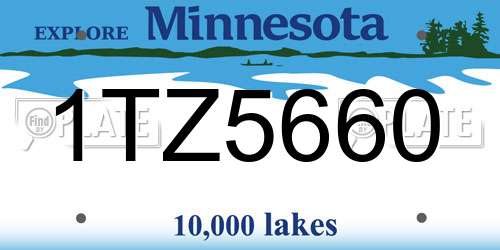 1TZ5660 Minnesota License Plate