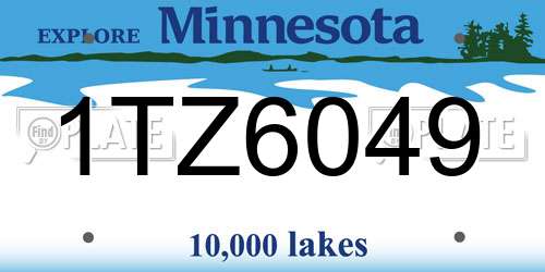 1TZ6049 Minnesota License Plate