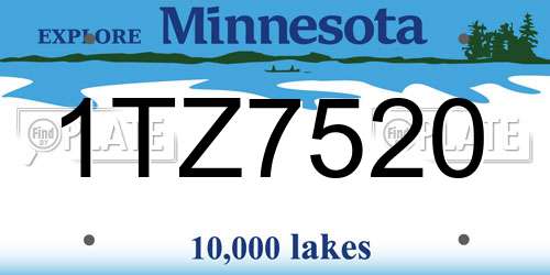 1TZ7520 Minnesota License Plate