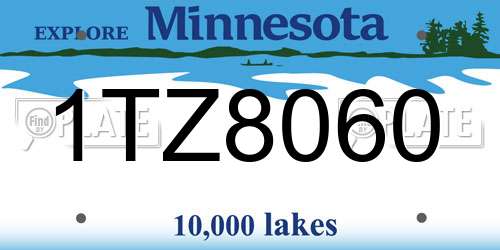 1TZ8060 Minnesota License Plate