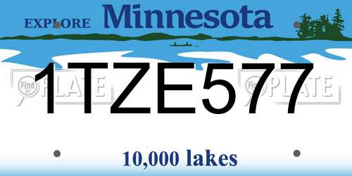 1TZE577 Minnesota License Plate