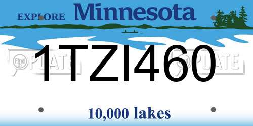1TZI460 Minnesota License Plate