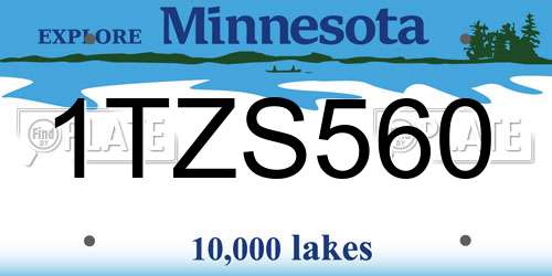 1TZS560 Minnesota License Plate