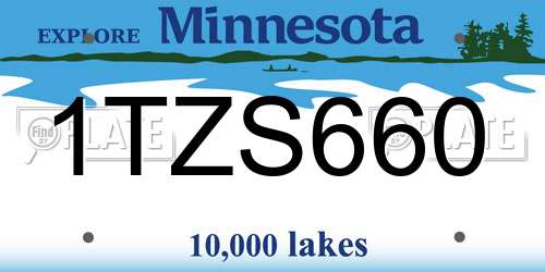 1TZS660 Minnesota License Plate