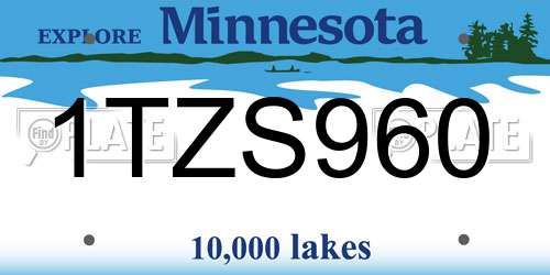 1TZS960 Minnesota License Plate