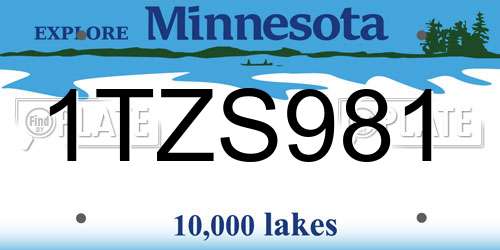 1TZS981 Minnesota License Plate