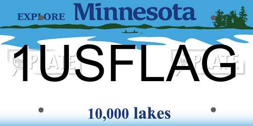 1USFLAG Minnesota License Plate