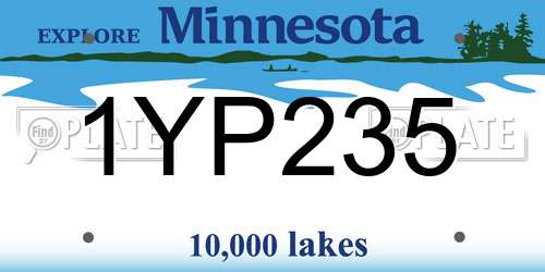 1YP235 Minnesota License Plate