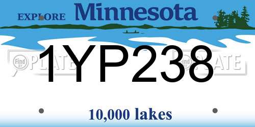 1YP238 Minnesota License Plate