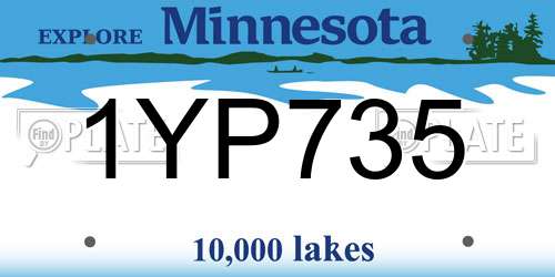 1YP735 Minnesota License Plate