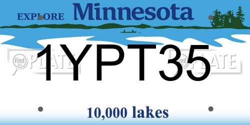 1YPT35 Minnesota License Plate