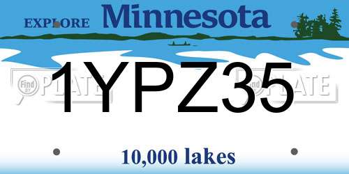 1YPZ35 Minnesota License Plate