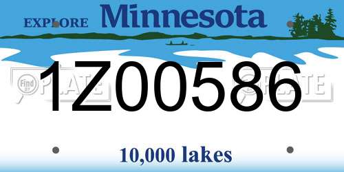 1Z00586 Minnesota License Plate