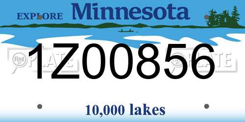 1Z00856 Minnesota License Plate