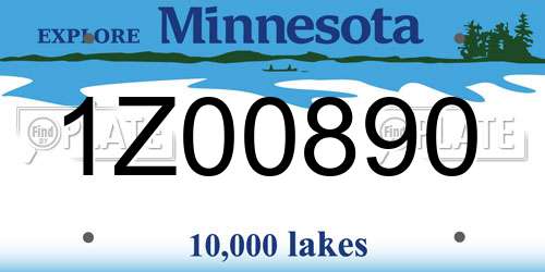 1Z00890 Minnesota License Plate
