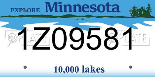 1Z09581 Minnesota License Plate