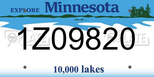1Z09820 Minnesota License Plate