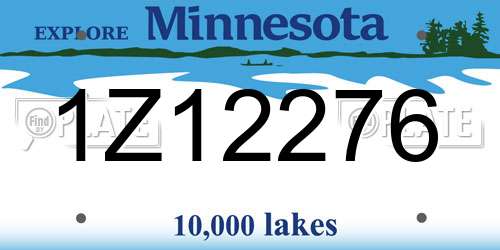 1Z12276 Minnesota License Plate