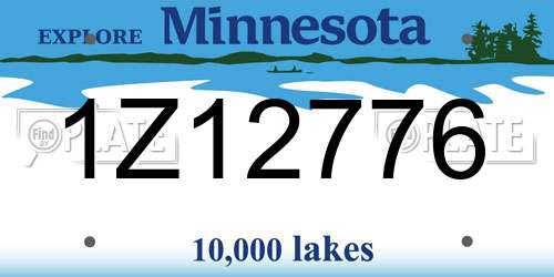 1Z12776 Minnesota License Plate