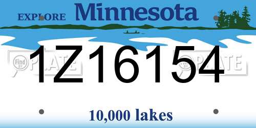 1Z16154 Minnesota License Plate