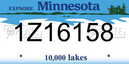 1Z16158 Minnesota License Plate