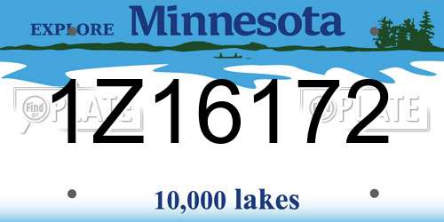 1Z16172 Minnesota License Plate