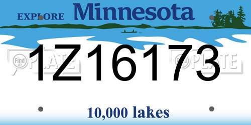 1Z16173 Minnesota License Plate