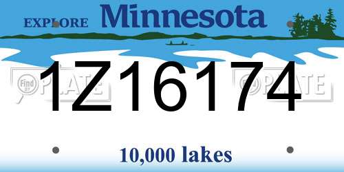1Z16174 Minnesota License Plate