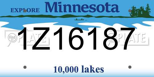 1Z16187 Minnesota License Plate