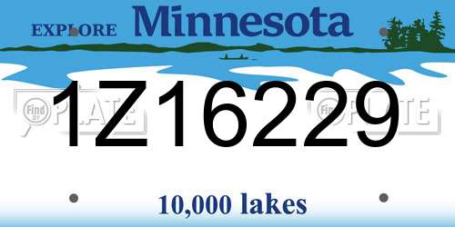 1Z16229 Minnesota License Plate